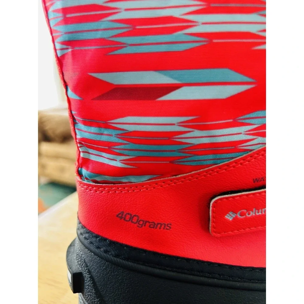 NWT Columbia 400 Grams Waterproof Snow Boots Red Aztec Print Sz 6 W -45 Degrees